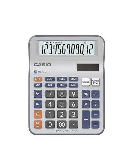 Open Box Unused Casio MC-12M Shop Calculator Pack of 2