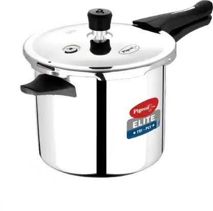 Open Box, Unused Pigeon Elite Shine Triply 3 L Induction Bottom Pressure Cooker Stainless Steel Triply