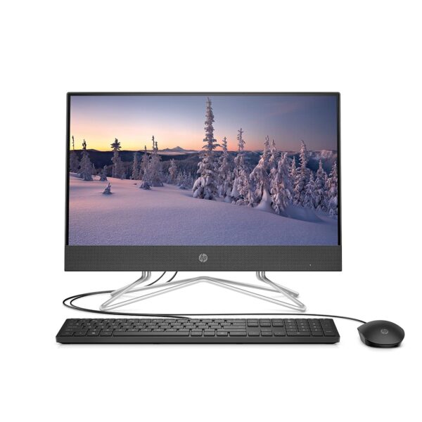 Open Box Unused HP All-in-One 21.5-Inch(54.6 cm) FHD with Alexa Built-in (Celeron J4025/4GB/1TB HDD/Win 10/MS Office 2019/Jet Black), 22-df0201in