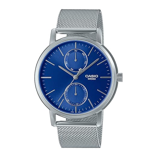 Casio enticer analog online blue dial men's watch