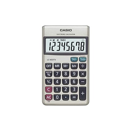 Open Box Unused Casio LC-403TV Portable Basic Calculator 8 Digit Pack of 2