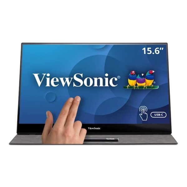 Open Box Unused ViewSonic 15.6 Inch 1080p Portable Monitor with IPS Touchscreen, 2 Way Powered 60W USB C, Eye Care, Dual Speakers, Frameless Design, Built i