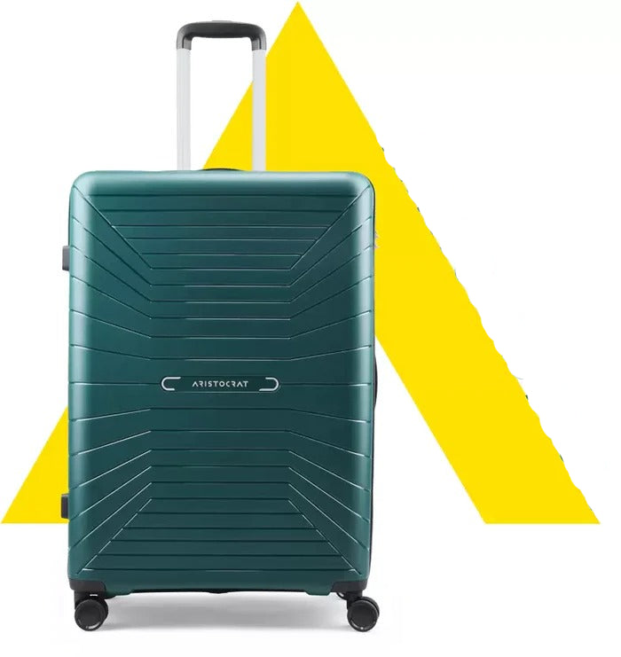 Open Box Unused Aristocrat Large Check-in Suitcase 77 Cm Carnival8 Wheel 76 Green