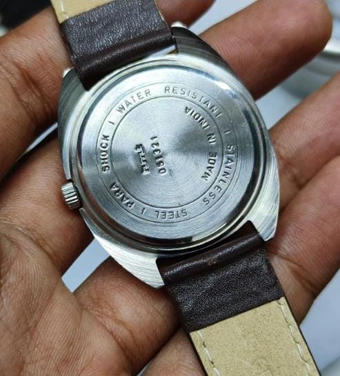 Vintage HMT Kohinoor Para Shock 17 Jewels Watch Code 0.U10 Dark Brown Gold