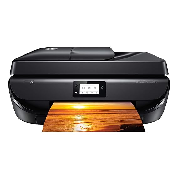 Open Box Unuse HP DeskJet 5275 All-in-One Ink Advantage WiFi Printer with FAX/ADF/Duplex Printing (Black) with Voice-Activated Printing (Works with Alexa and Google