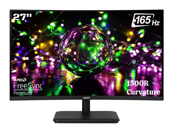 Open Box Unused Acer ED270R 27 Inch (68.58 Cm) 1920 X 1080 Pixels Full Hd 1500 R Curved Gaming LCD Monitor with LED Back Light Technology I 165Hz Refresh Rate I AMD Freesync I 2 X Hdmi 1 X Display Port, Black