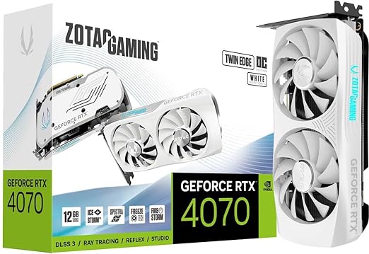 Used Zotac Gaming GeForce RTX 4070 Twin Edge OC White Edition 12GB GDDR6X ZT-D40700Q-10M Graphics Card