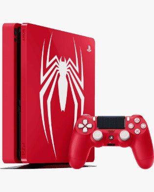 Used Sony PlayStation 4 Slim 1 TB Spider Man Red