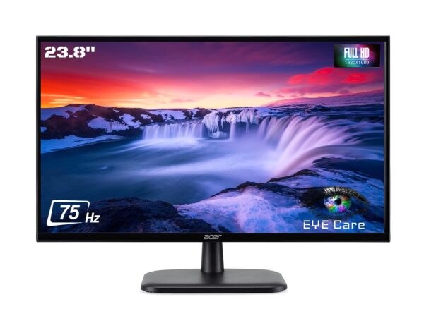 Open Box Unused Acer EK240YC 23.8 Inch 1920 x 1080 Pixels 250 Nits HDMI and VGA Ports Eye Care Features Like Bluelight Shield, Flickerless & Comfyview Full HD VA Pane