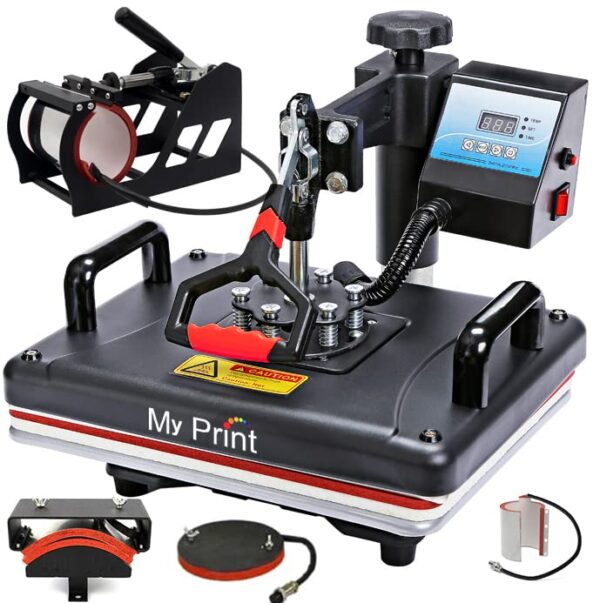 Open Box Unuse My Print Heat Press Digital Multi Functional Sublimation, Vinyl Printing Machine for T-shirts Any Flat Product Plate Heat Press Machine 12×15 Inch