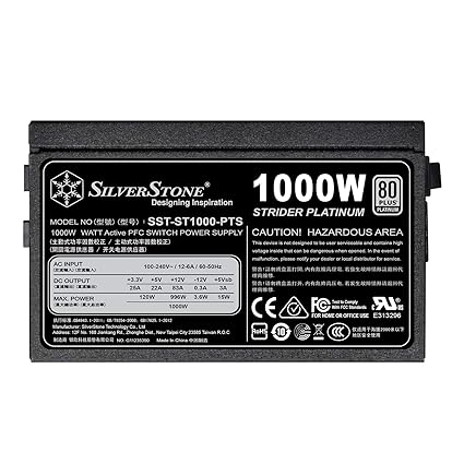 Used Silverstone 1000 Watt 80 Plus Platinum ST1000-PTS Fully Modular Power Supply