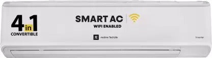 Open Box, Unused Realme TechLife 1 Ton 5 Star Split Inverter Smart AC with Wi-fi Connect White 105SIAA22BWRS