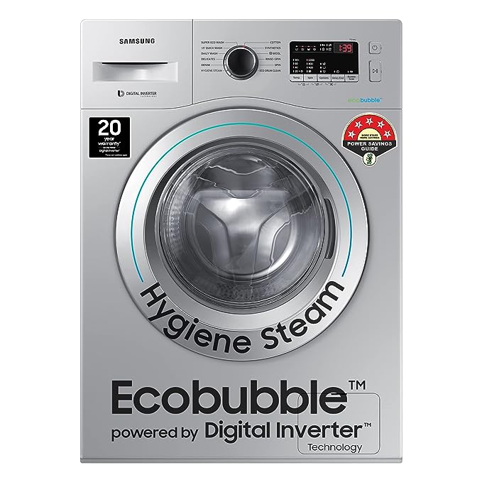 Samsung 6.5 Kg 5 Star Fully-Automatic Inverter Front Loading Washing Machine with Eco Bubble Technology WW65R20EKSS/TL
