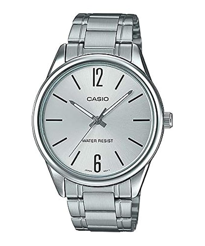 Casio Men's Standard Stainless Steel Silver Dial Analog Watch A1488 MTP-V005D-7BUDF