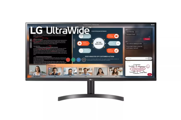 Open Box Unused LG UltraWide cm 87 cm (34 Inch) WFHD (2560 x 1080) IPS Display HDR 10, AMD Free sync, sRGB 99%, Multitasking and Gaming Monitor 34WL500