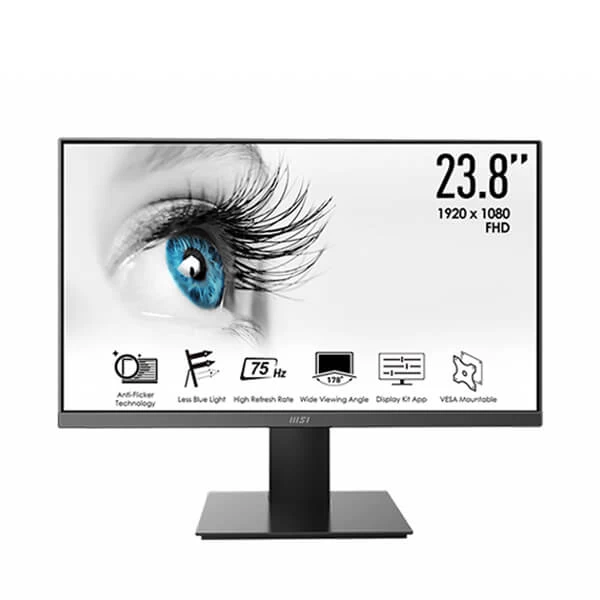 Open Box Unused MSI Pro MP241X 24-Inch Full HD Computer Monitor Professional LED Monitor with 75Hz Refresh Rate, Anti-Glare & Anti-Flicker Technology PC Monitor for