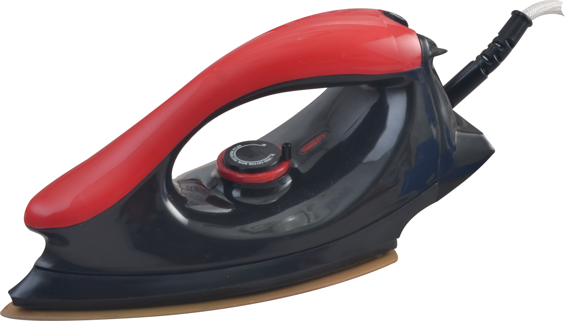 Candes Light Weight Electric Dry Iron Red & Black 100% Non Stick Teflon Coating