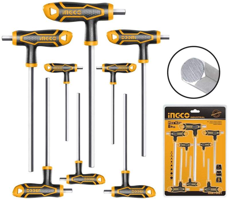 Ingco HHKT8081 8 Pcs T-handle hex wrench set