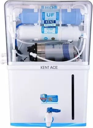 Open Box, Unused KENT Ace 8 L RO + UV + UF + TDS Water Purifier with Mineral ROTM Technology,In-tank UV Disinfection White