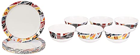 Amazon Brand Solimo Melamine Dinner Plate Set 11 inches 6 Pieces