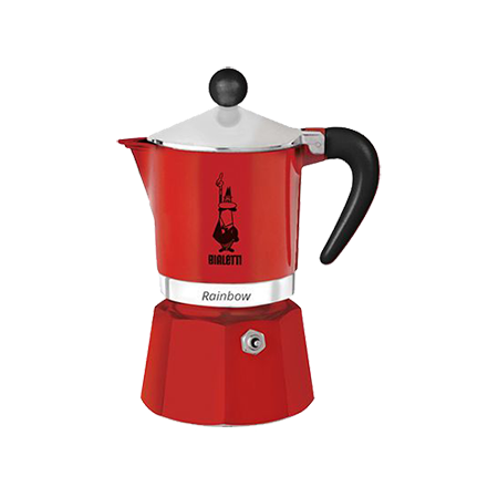 Bialetti Rainbow 3 Cup Red Espresso Maker