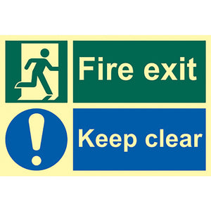 Detec™ Fire Exit Keep Clear At All Time Safety Sign board Set of 5 pieces