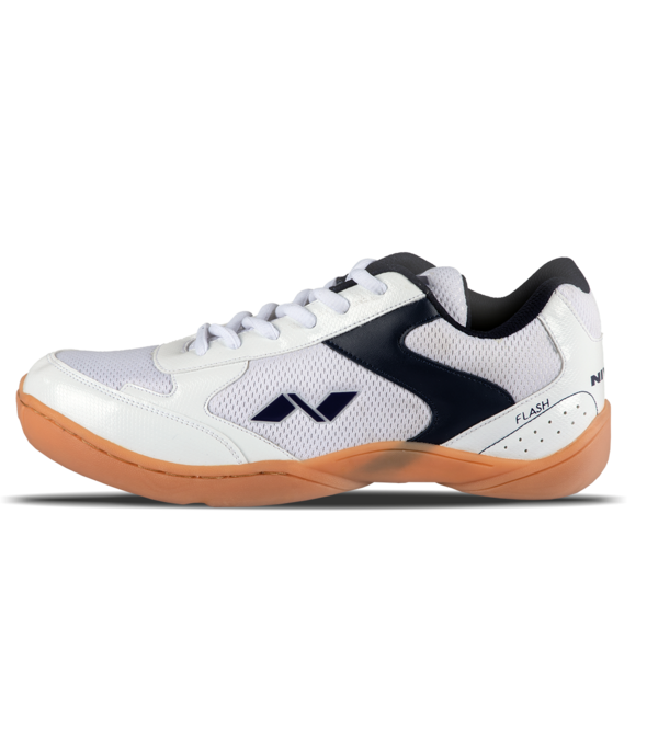 Detec Nivia Flash Badminton Shoes White Black