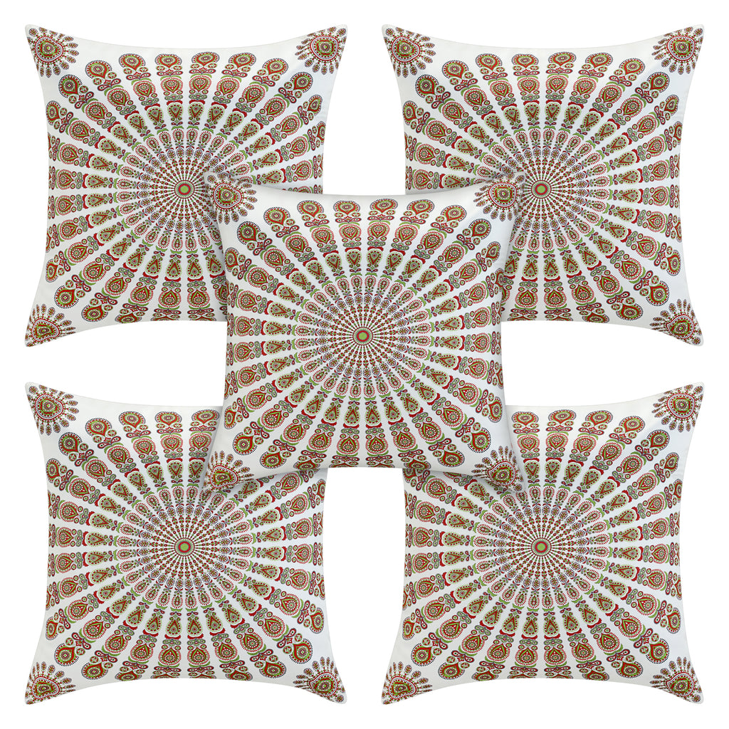 Desi Kapda 3D Printed Cushions & Pillows Cover (Pack of 5, 40 cm*40 cm, Multicolor)