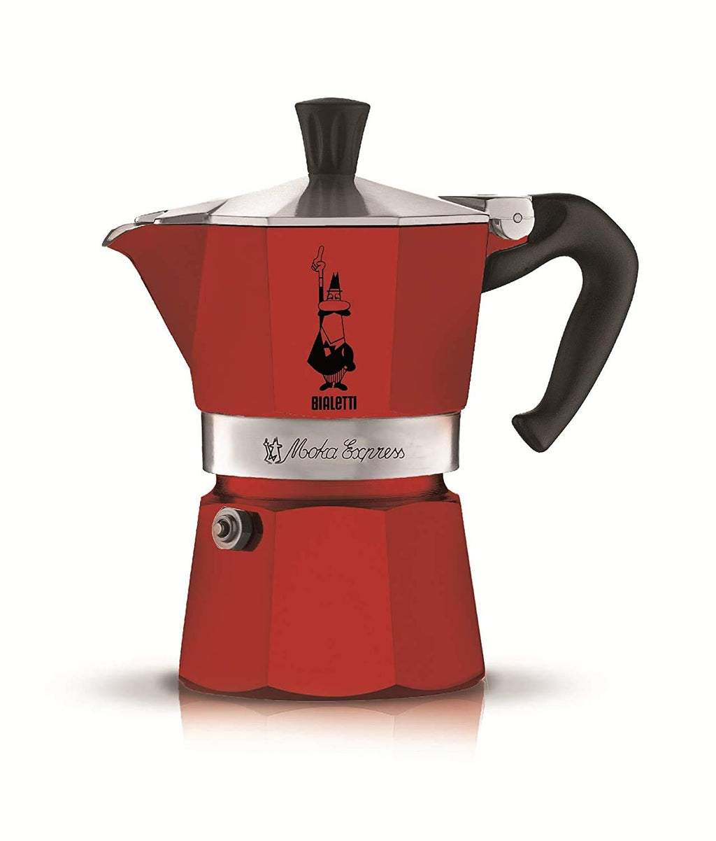 Bialetti Moka Express Red 3 Cups Coffee Maker
