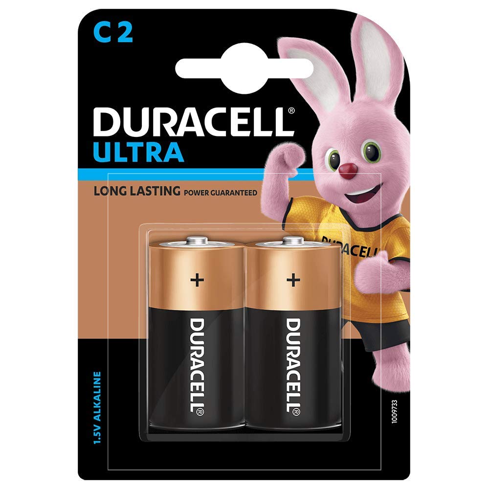 Duracell Ultra Alkaline C2 Battery, 2 Pieces Per Pack (pack of 2) - Total 4 Cell