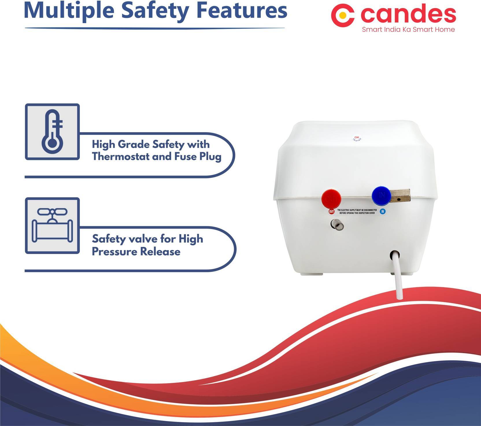 Candes 3 L Instant Water Geyser (Insto, White)