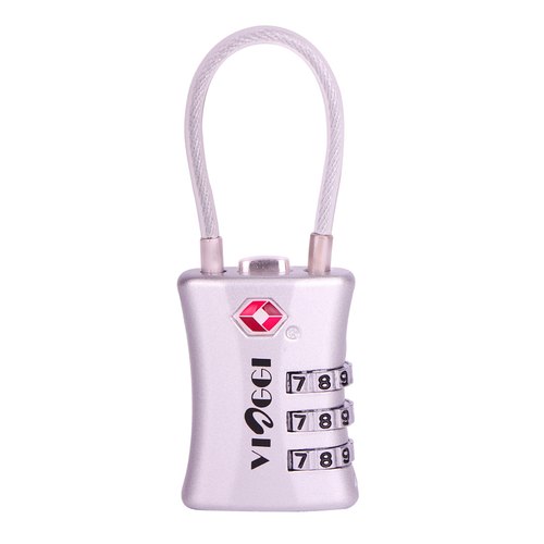 Viaggi Silver 3 Dial Travel Sentry Approved Security Padlock