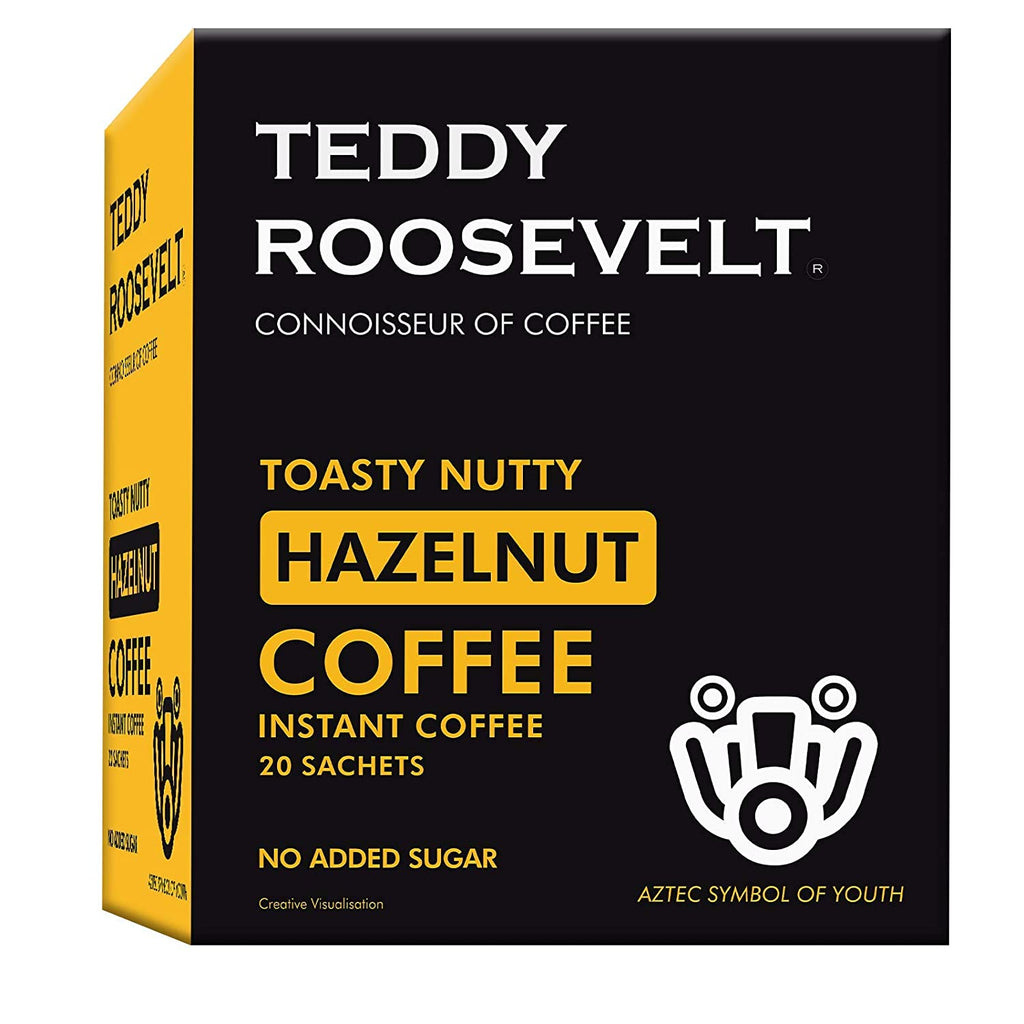 Teddy Roosevelt Instant Hazelnut Coffee 20 Sachets - 50g