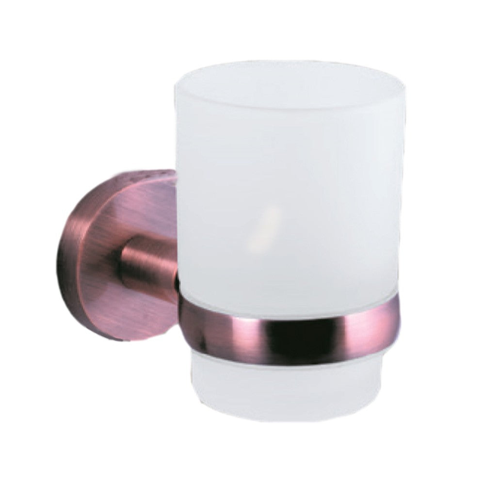 Parryware Tumbler Holder with Glass Red Copper T4994A6