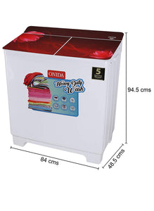 Onida 8.5 kg Semi-Automatic Top Loading Washing Machine (S85GCM, White)