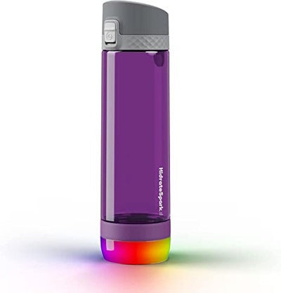 HidrateSpark PRO Smart Water Bottle Tritan Plastic, Tracks Water Intake & Glows to Remind You to Stay Hydrated Chug Lid Wildberry