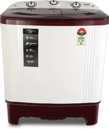 Open Box, Unused MarQ by Flipkart 6 kg 5 Star Rating Semi Automatic Top Load White, Maroon