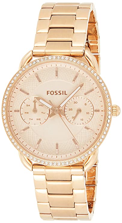 Fossil analog rose gold hot sale