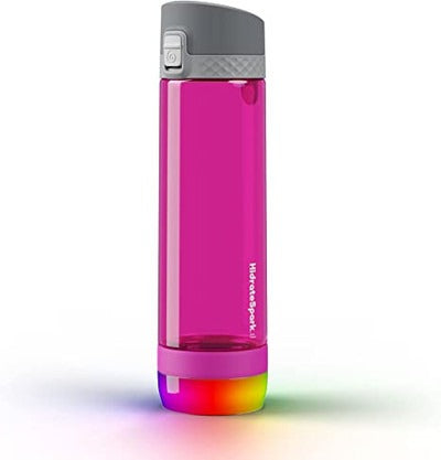 HidrateSpark PRO Smart Water Bottle Tritan Plastic, Tracks Water Intake & Glows to Remind You to Stay Hydrated Chug Lid Fruit Punch