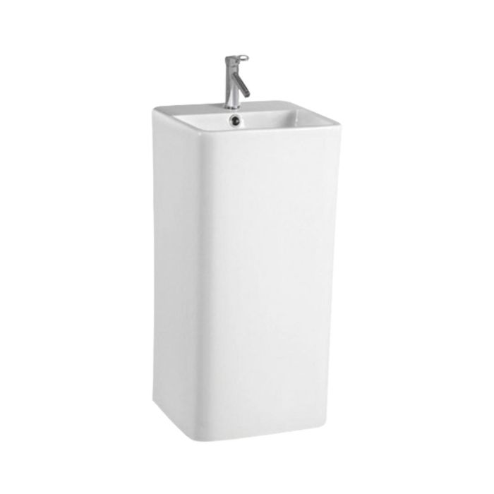 Parryware Floor Standing Square Shaped White Basin Area Qube C8861