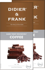 Didier & Frank Teddy Roosevelt Coffee Dark Chocolate, 50g (Pack of 2)