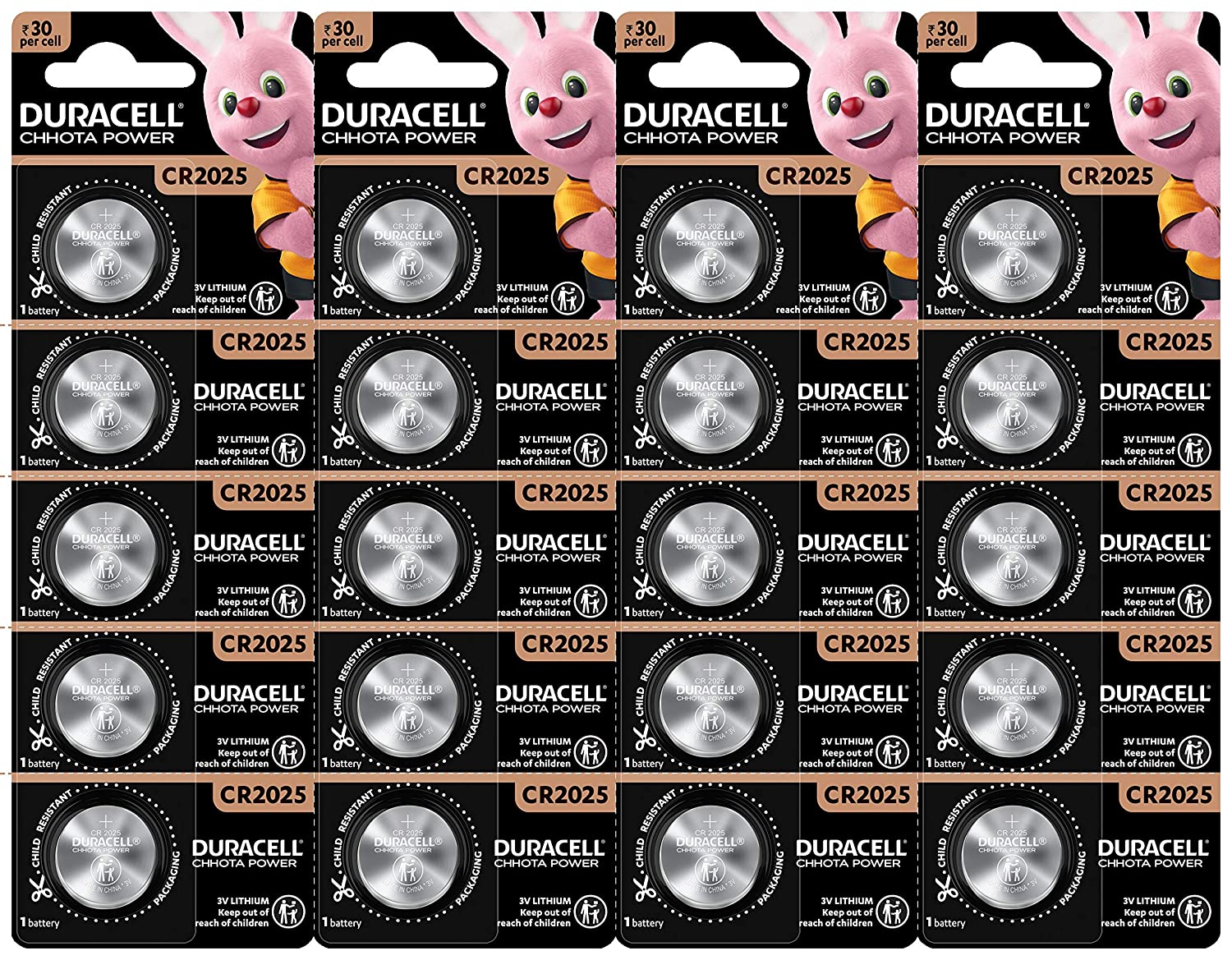 Blister de 2 piles lihtium CR2032 Duracell 3 volt - Piles Duracell -  energy01