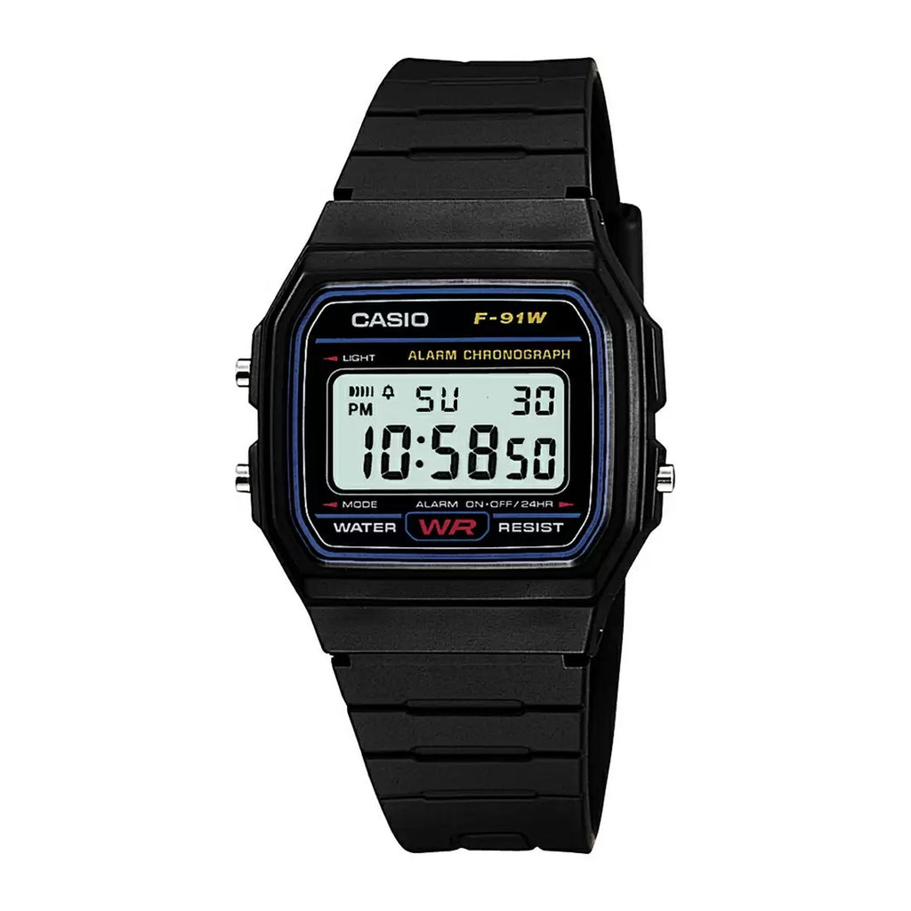 Casio Youth F 91W 1Q D002 Black Digital Unisex Watch