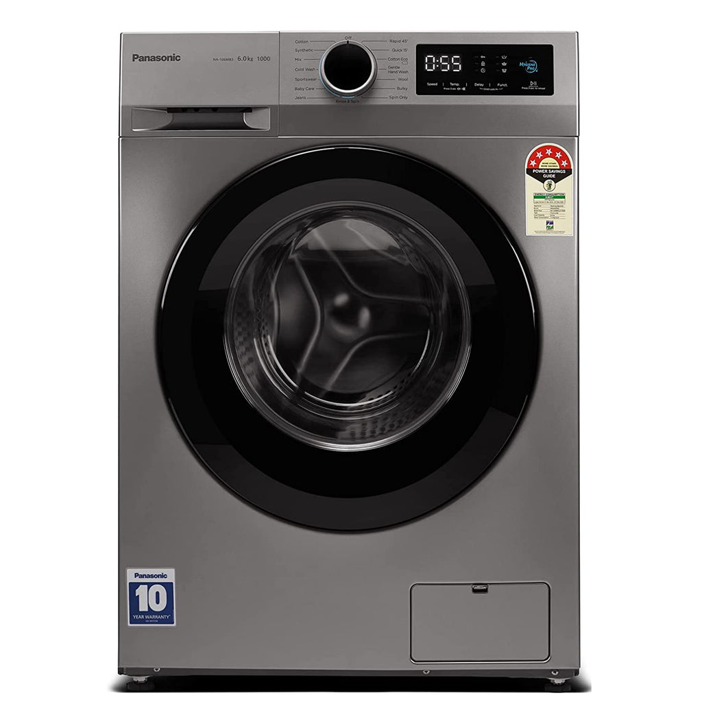 Panasonic 6 Kg 5 Star Fully Automatic Front Loading Washing Machine Na-106mb3l01 Grey