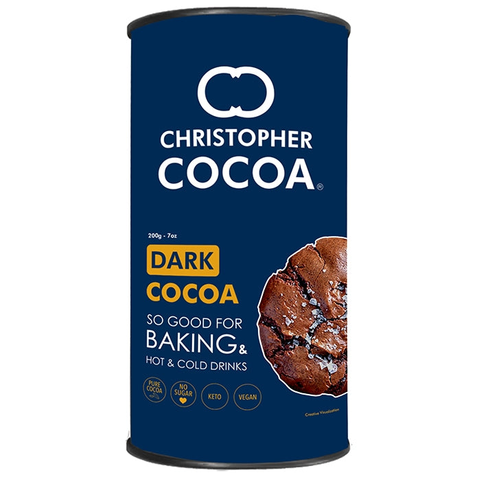 Christopher Dark Cocoa Powder, Unsweetened, 200g