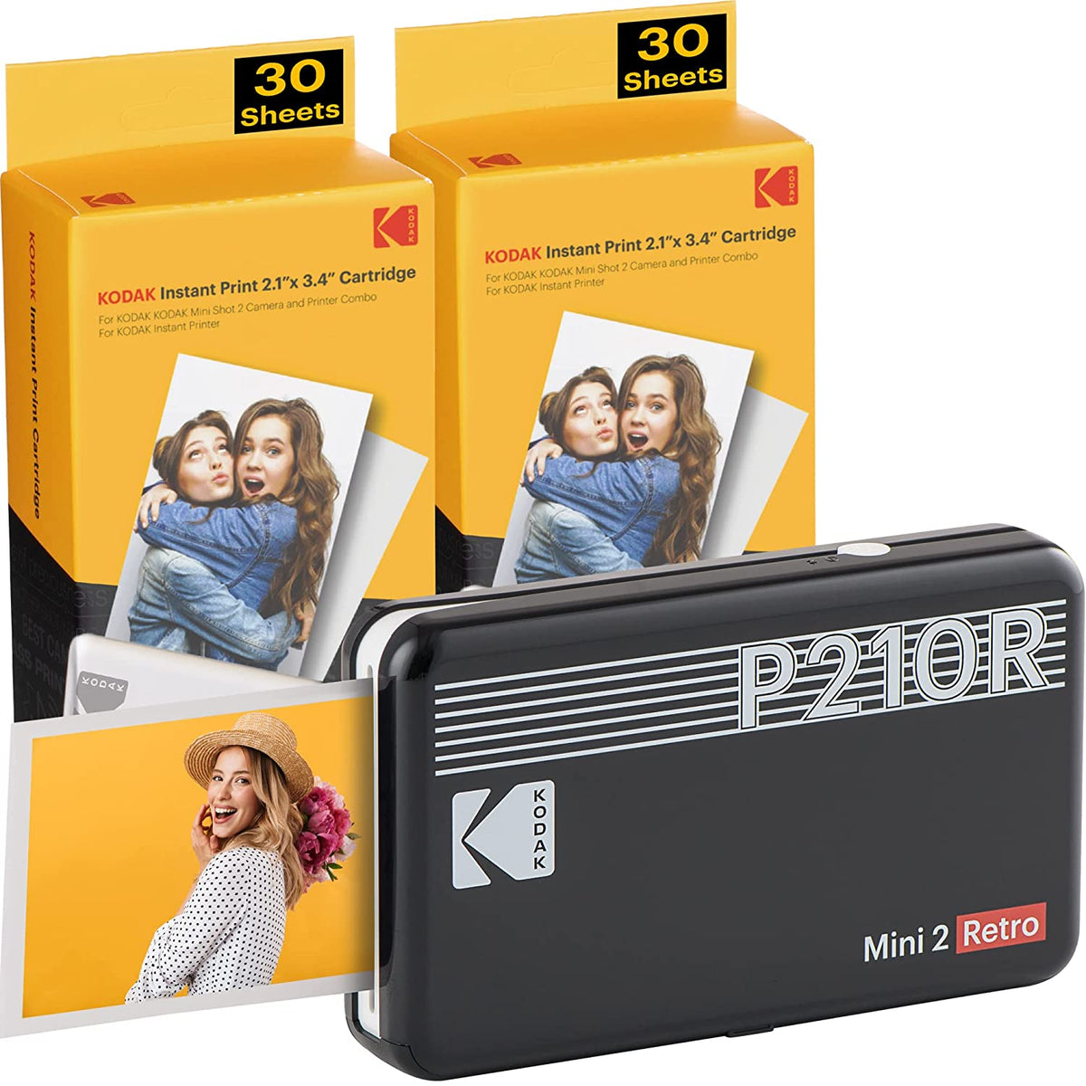 KODAK Mini 2 Retro 2.1 X 3.4 Photo Printer Price in India - Buy