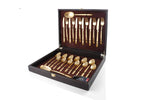 Load image into Gallery viewer, Detec™ FNS Bianca 26 Pcs Gold Plated Premium Cutlery Set
