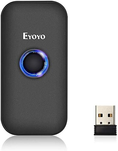 Eyoyo Mini 1D Bluetooth Barcode Scanner, 3-in-1 Bluetooth & USB Wired & 2.4G Wireless Barcode Reader