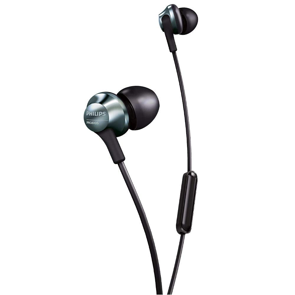 Philips Audio Hi-Res Audio PRO6105BK in-Ear Headphones with Mic (Black)