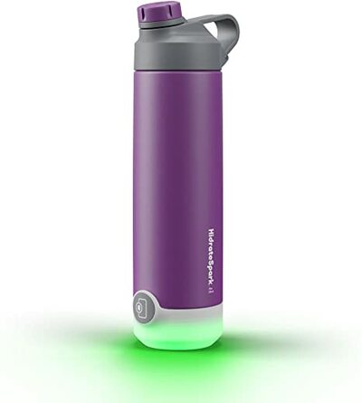 HidrateSpark TAP Smart Water Bottle, Stainless Steel, Tap to Track Water Intake Chug Lid - Wildberry